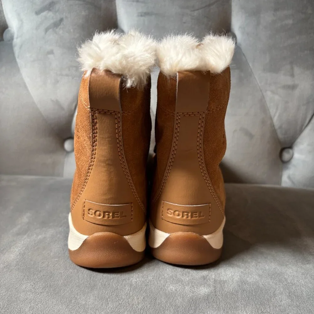 SOREL Youth Whitney Joan‎ Lace Brown Suede Waterproof Boots Size 1 NEW
